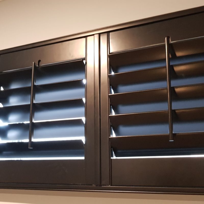 Black Plantation Shutters Indoor Blinds and Shutters