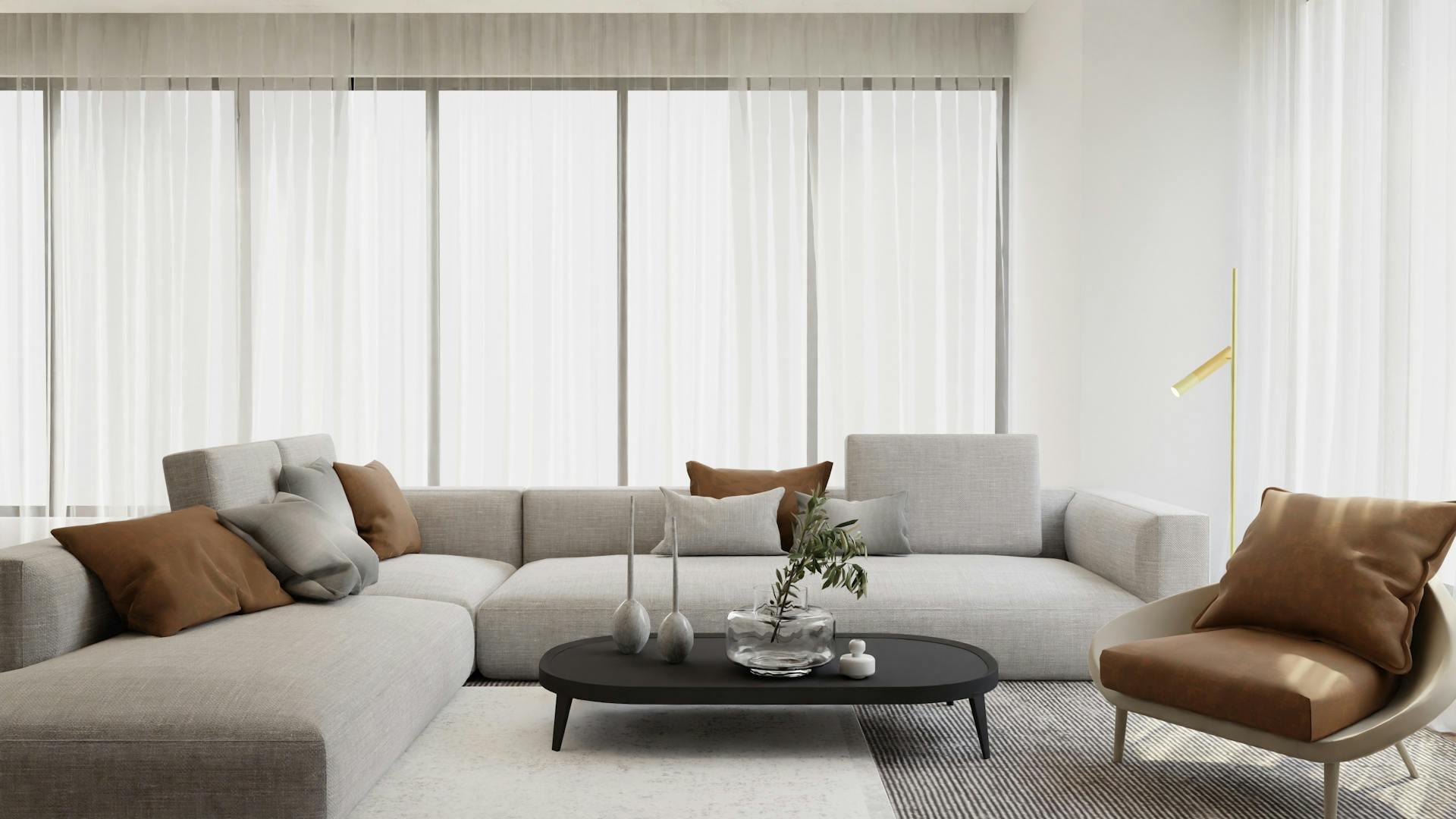 Living room decor – window curtains slider 1